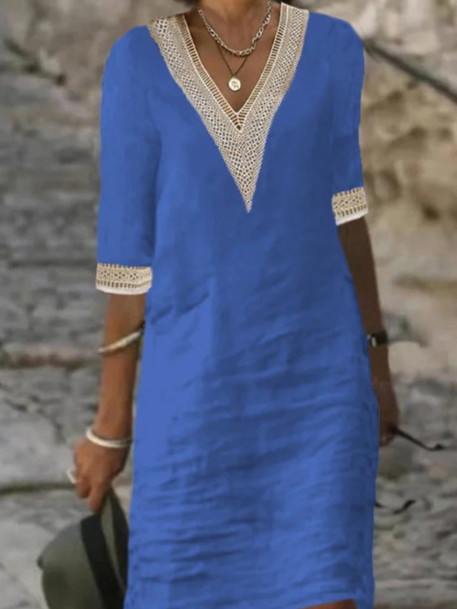 Franziska | Locker sitzendes Kleid mit Spitzenbesatz