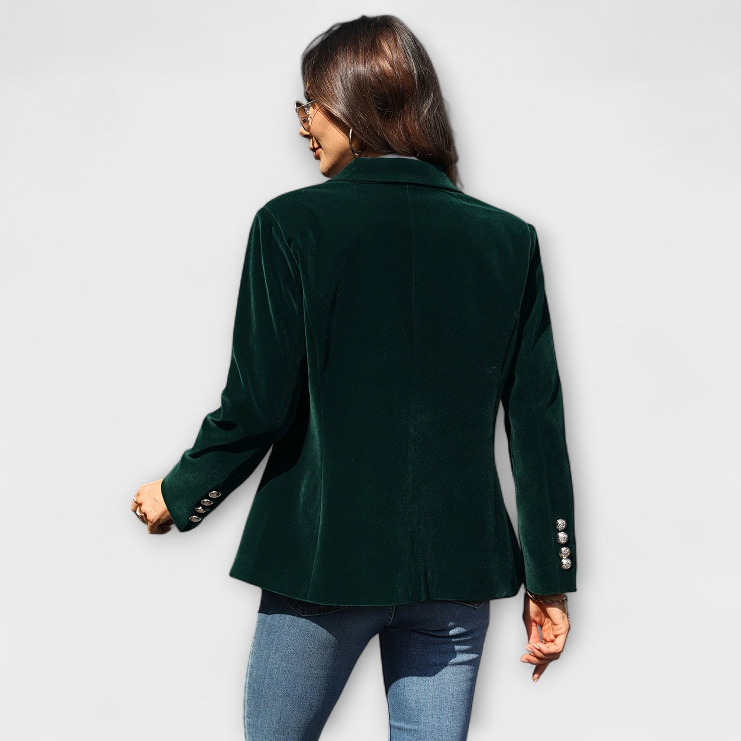 Sarah | Samtblazer mit Goldenen Details