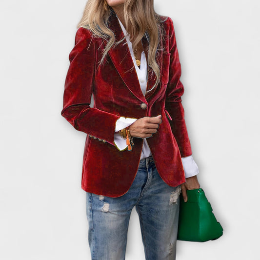 Sarah | Samtblazer mit Goldenen Details