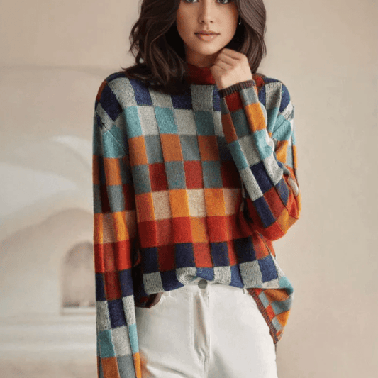 Anke | Damen Winter Rollkragenpullover mit auffälligen Mustern