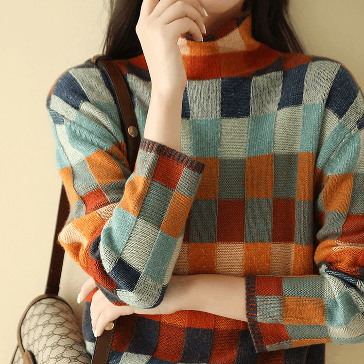 Anke | Damen Winter Rollkragenpullover mit auffälligen Mustern