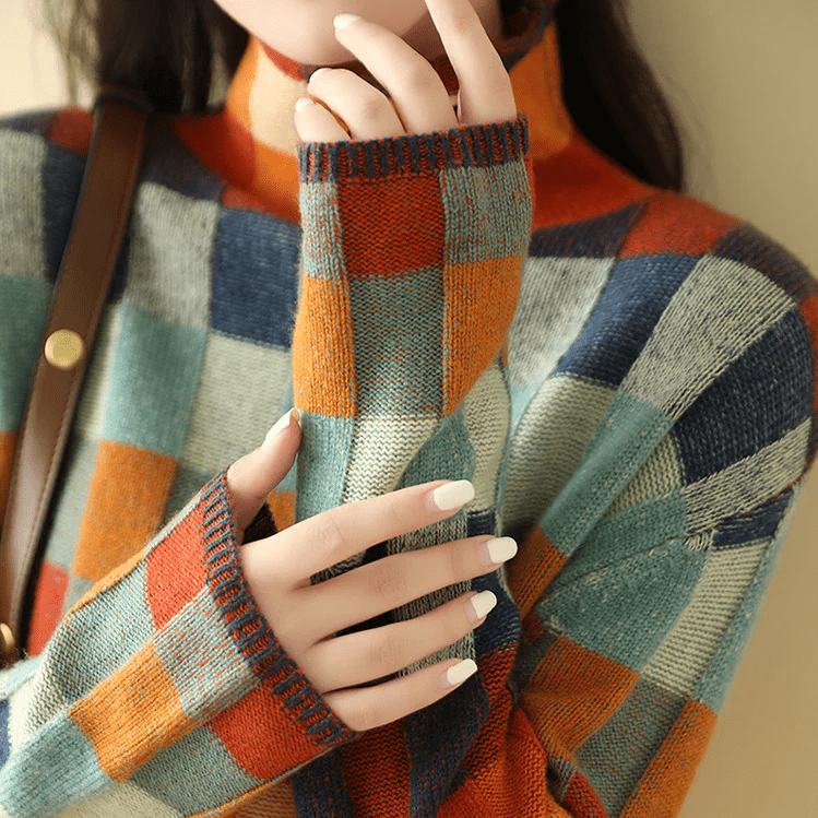 Anke | Damen Winter Rollkragenpullover mit auffälligen Mustern