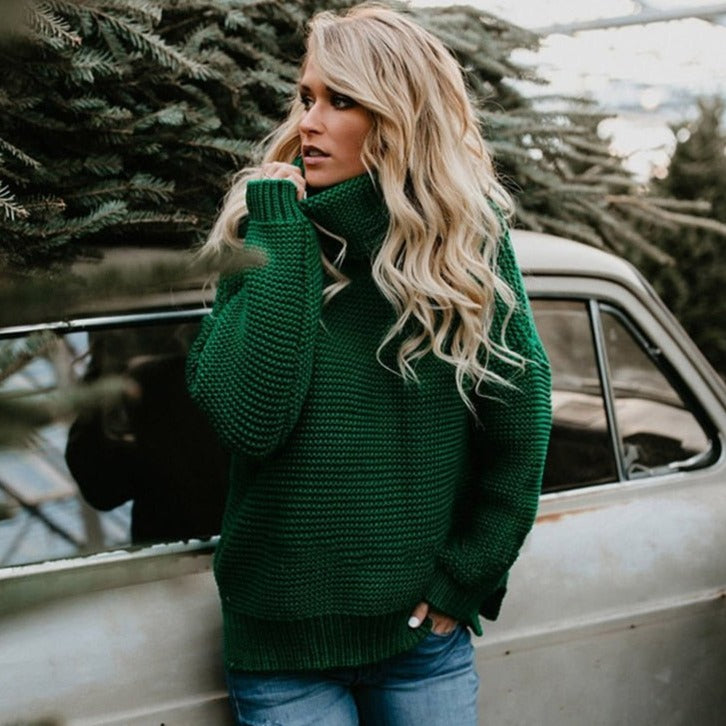 Veronika | Eleganter Grobstrick Rollkragenpullover für Damen