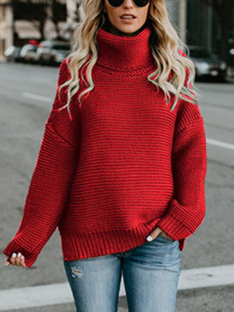 Veronika | Eleganter Grobstrick Rollkragenpullover für Damen