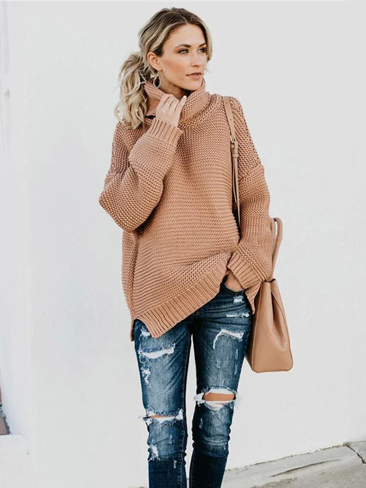Veronika | Eleganter Grobstrick Rollkragenpullover für Damen