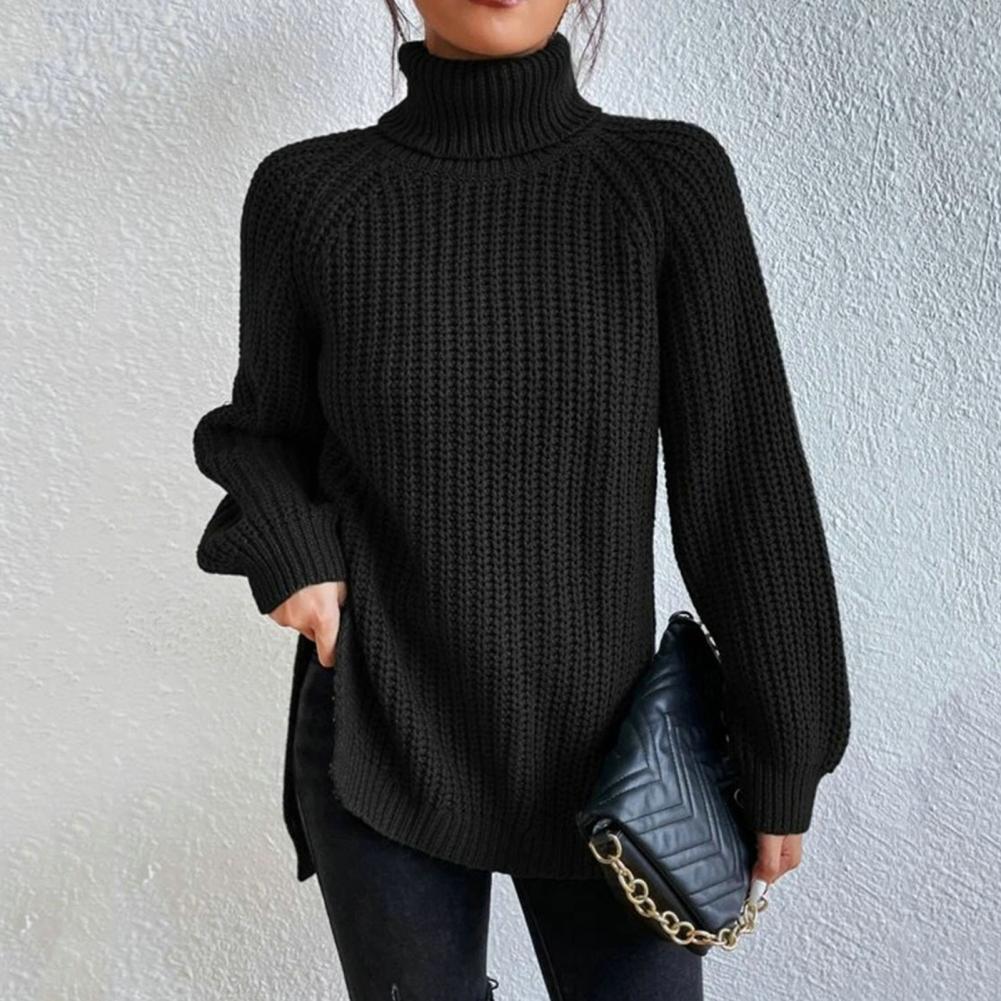 Ursula | Damen Winter Rippstrickpullover mit Rollkragen