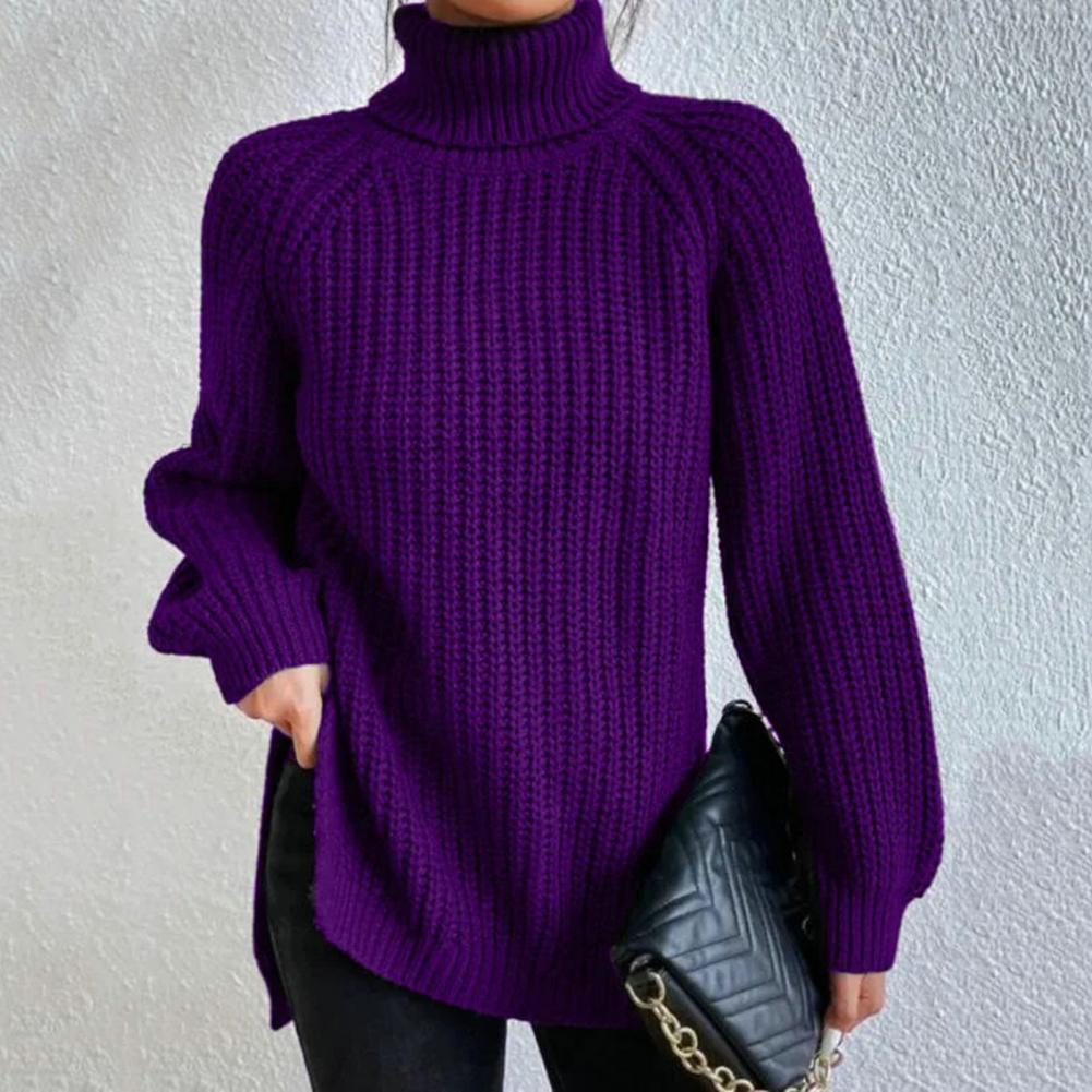 Ursula | Damen Winter Rippstrickpullover mit Rollkragen