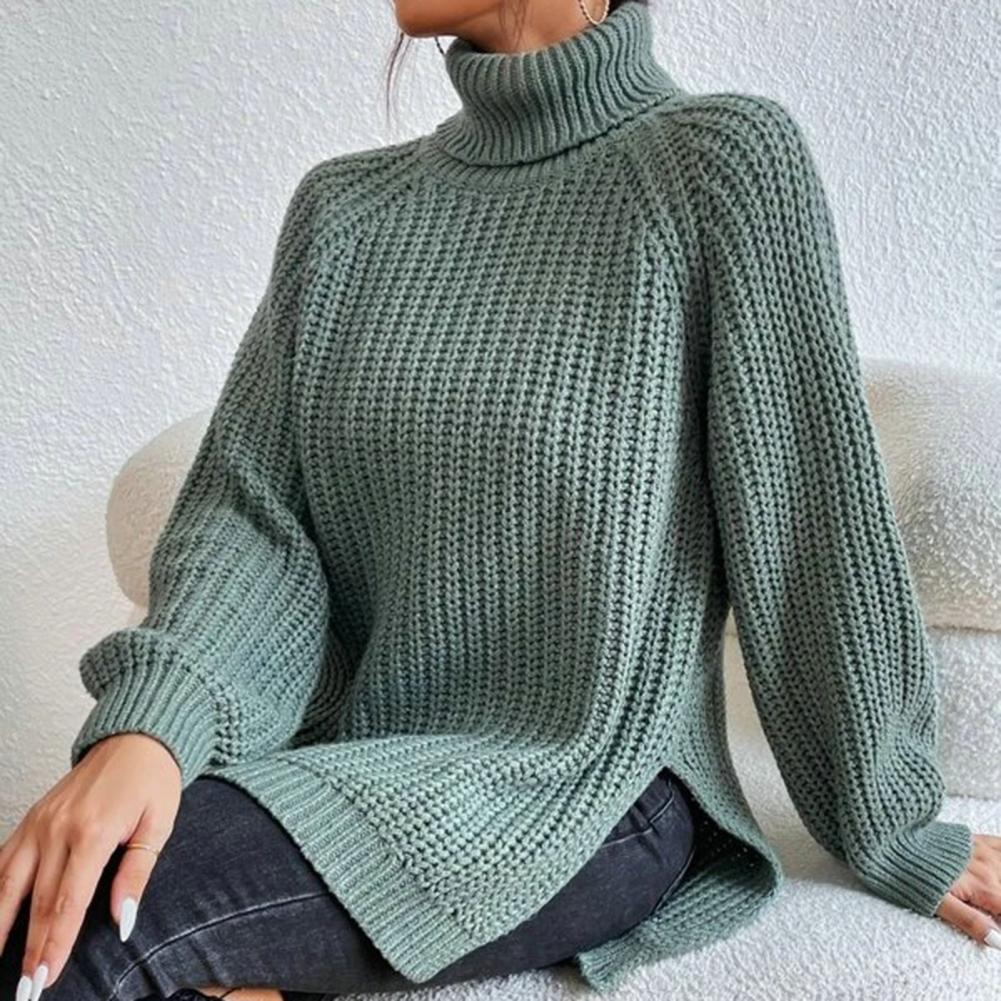 Ursula | Damen Winter Rippstrickpullover mit Rollkragen