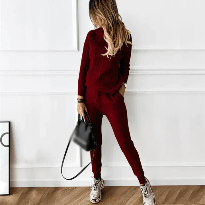 Helga | Damen Rollkragen Rippstrick Pullover