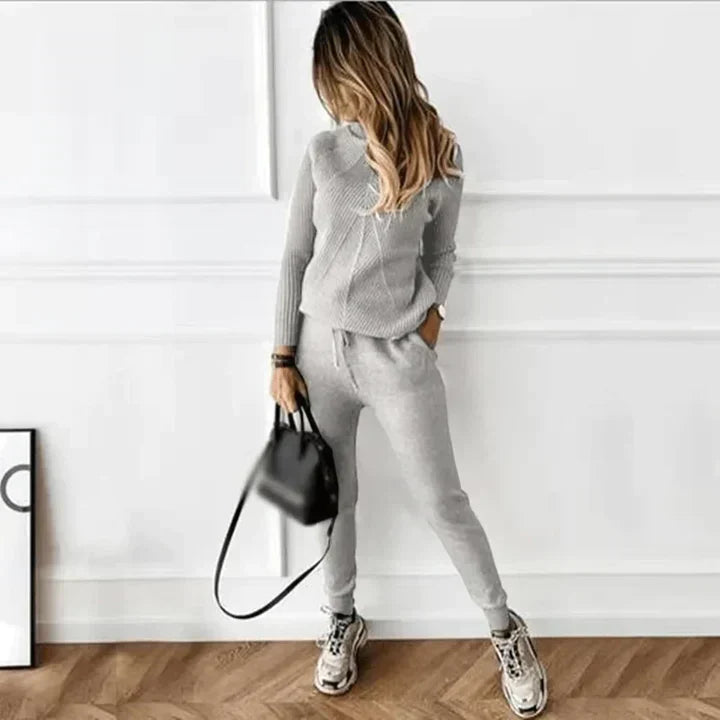Helga | Damen Rollkragen Rippstrick Pullover