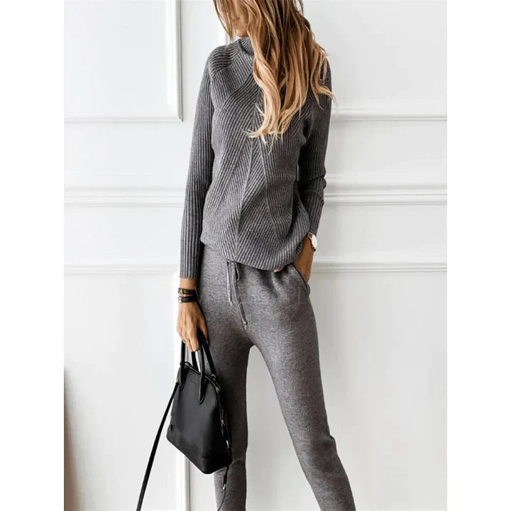 Helga | Damen Rollkragen Rippstrick Pullover