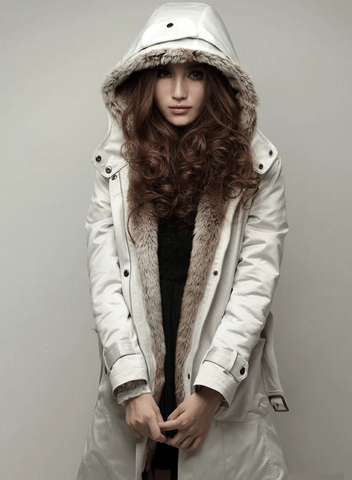 Stefanie | Bequemer Mantel mit Kunstfell Damen