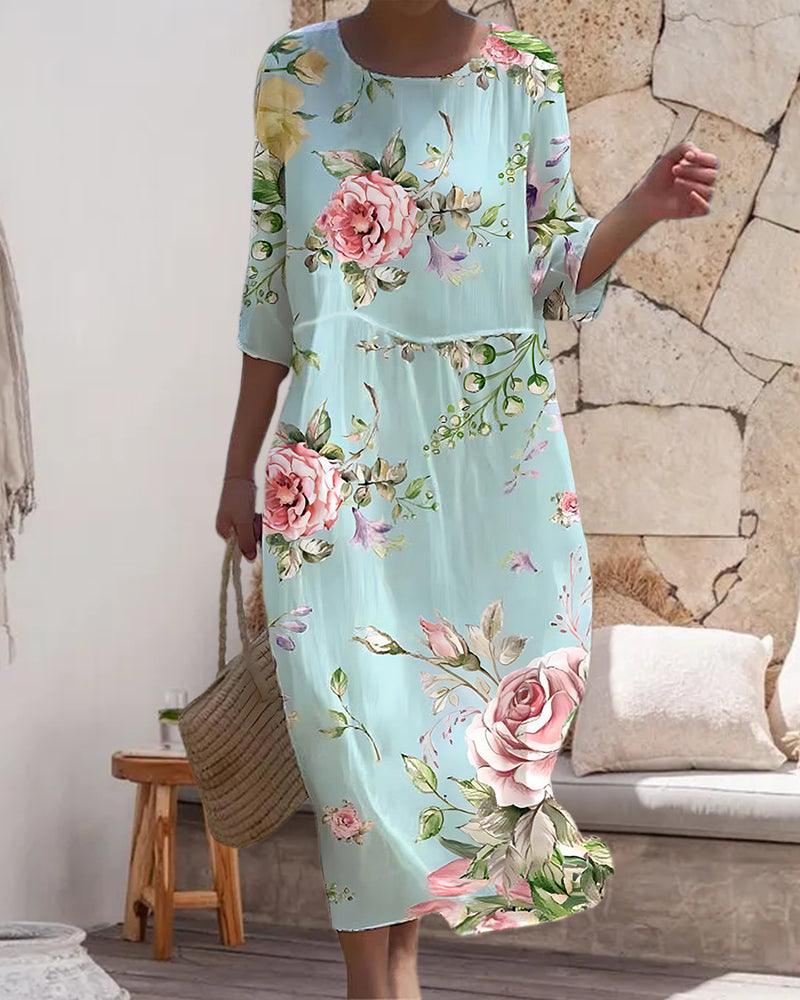 Elfriede | Stylisches Freizeitkleid mit Blumenmuster