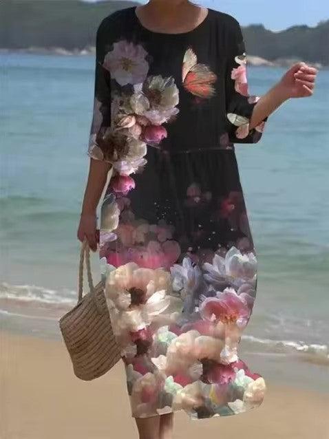 Elfriede | Stylisches Freizeitkleid mit Blumenmuster