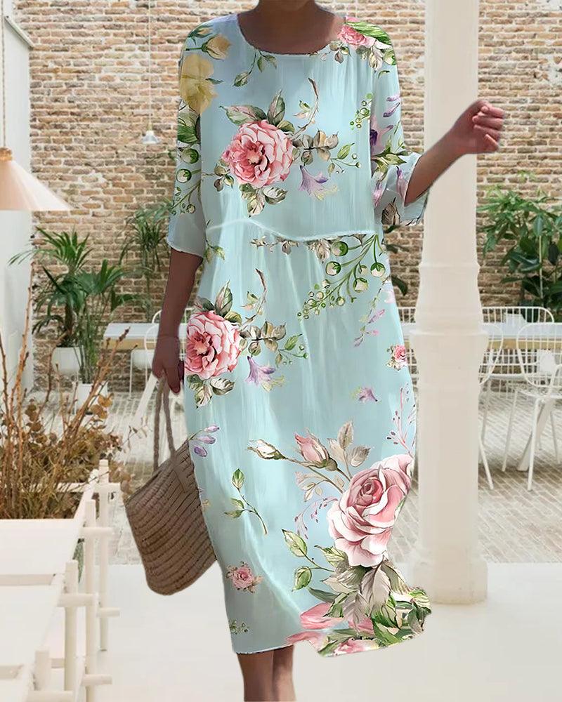 Elfriede | Stylisches Freizeitkleid mit Blumenmuster