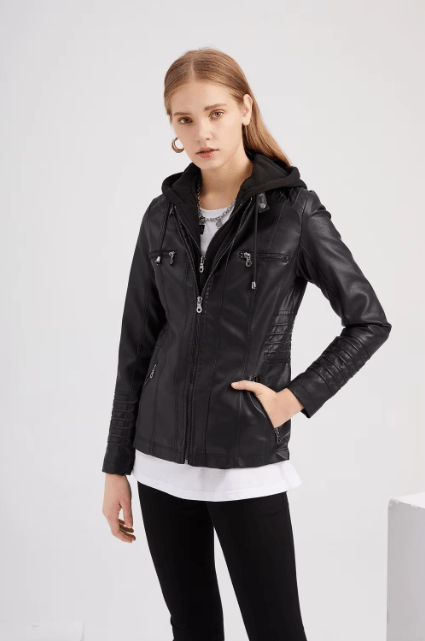Laura | Damen Enganliegende Kapuzenjacke mit Reißverschlusstaschen