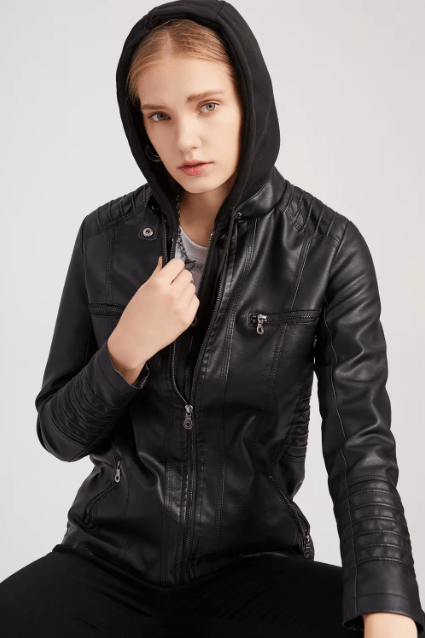 Laura | Damen Enganliegende Kapuzenjacke mit Reißverschlusstaschen