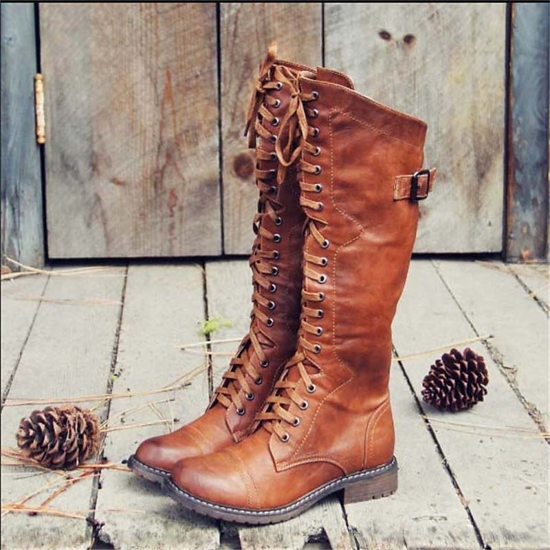 Lena | Damen Hohe Schnürstiefel im Reitstil