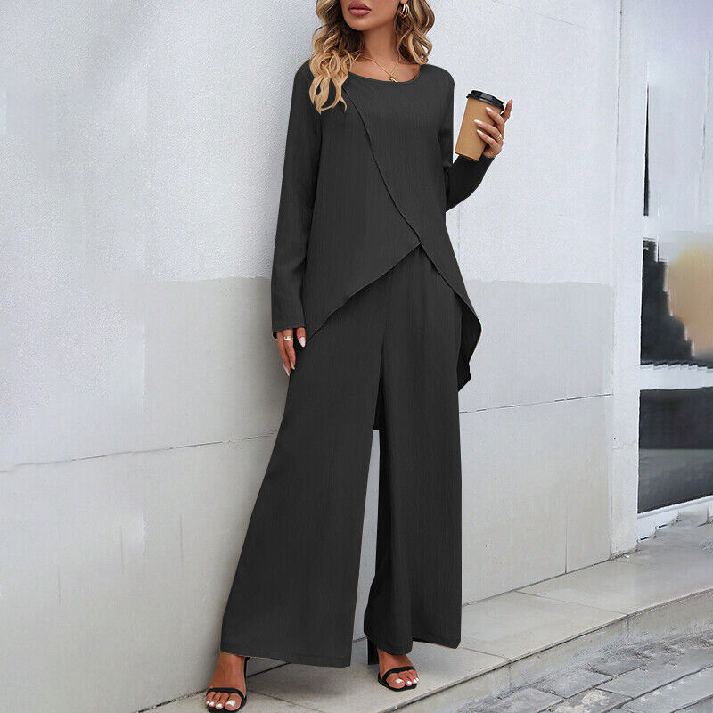 Anja | Schickes Damen-Set mit Langarm und weitem Bein