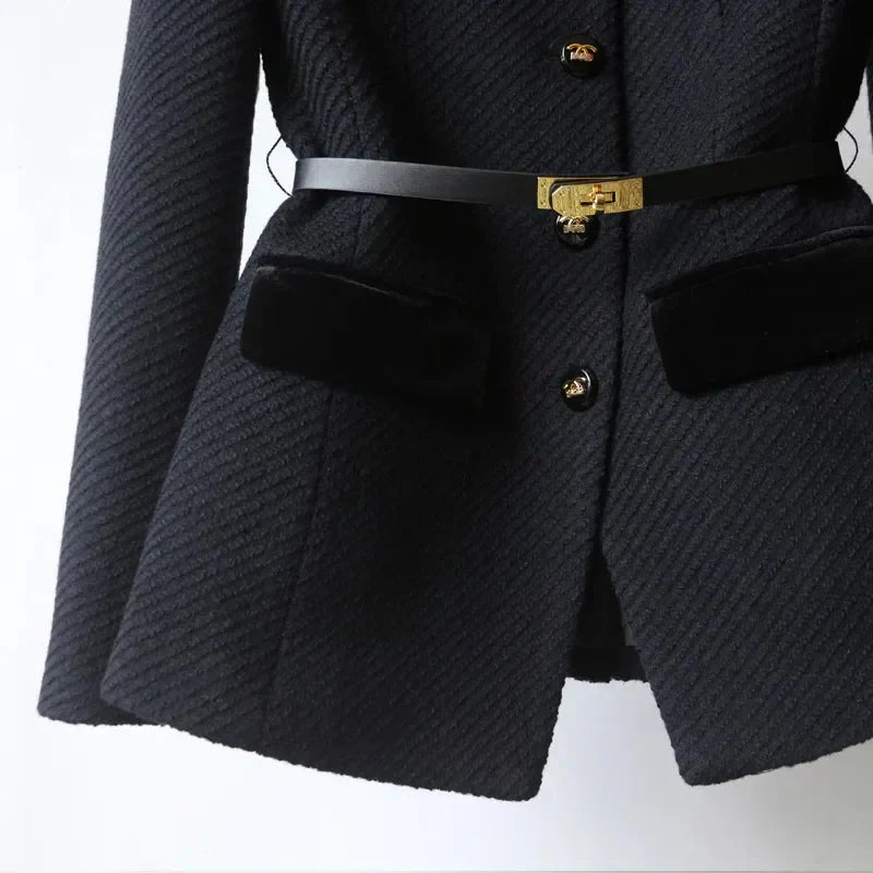 Helga | Damen Winterjacke mit Gürtel und Taschen