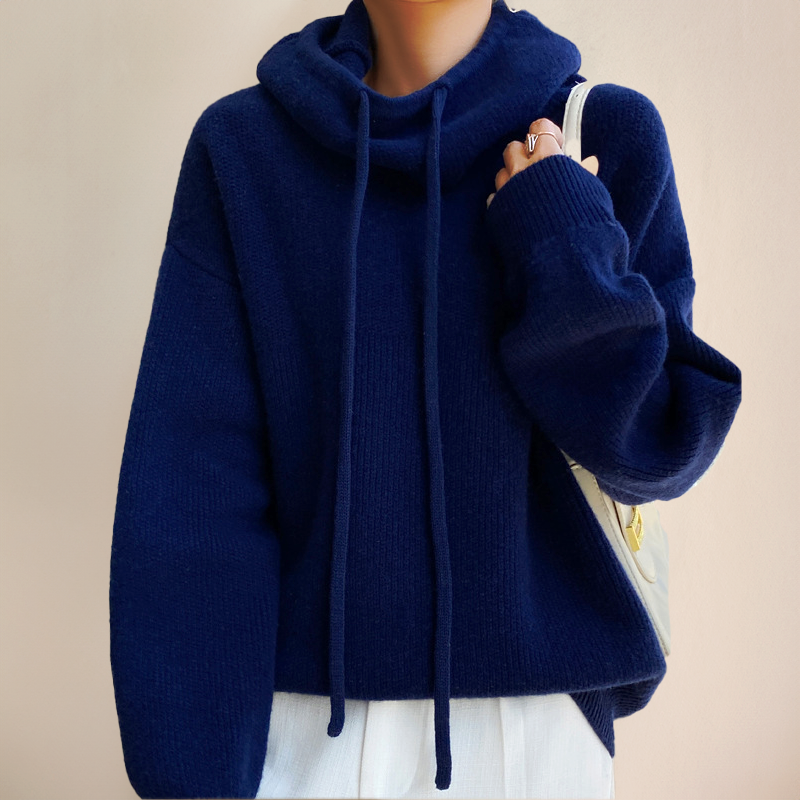 Nicole | Damen Winterpullover mit Kapuze und lockerem Schnitt