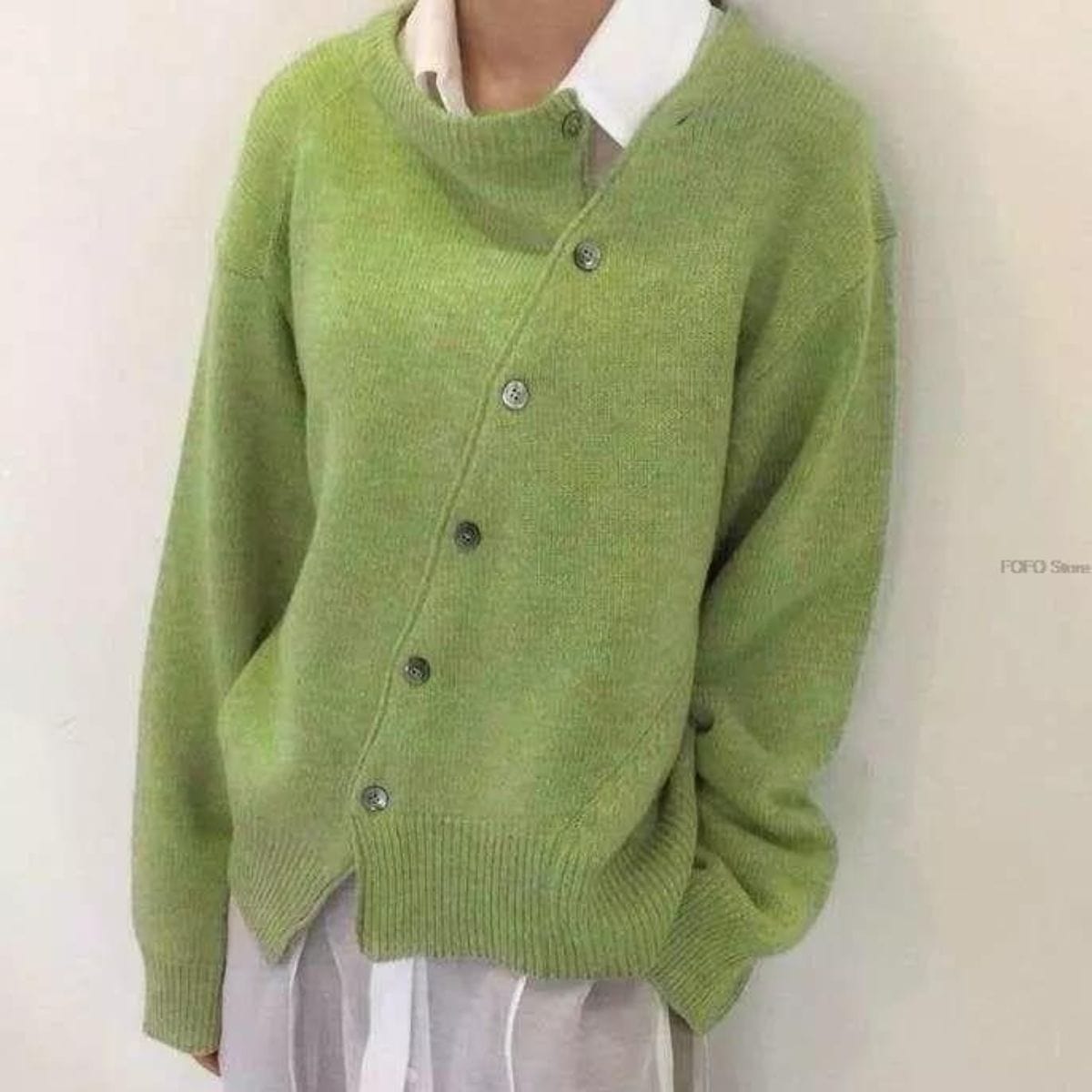 Andrea | Damen Winter Geknöpfter Cardigan-Pullover