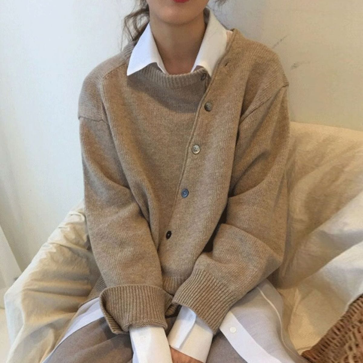 Andrea | Damen Winter Geknöpfter Cardigan-Pullover