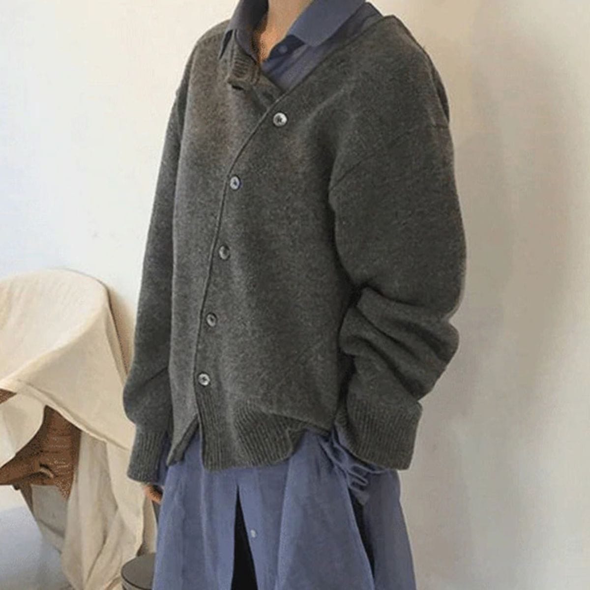 Andrea | Damen Winter Geknöpfter Cardigan-Pullover
