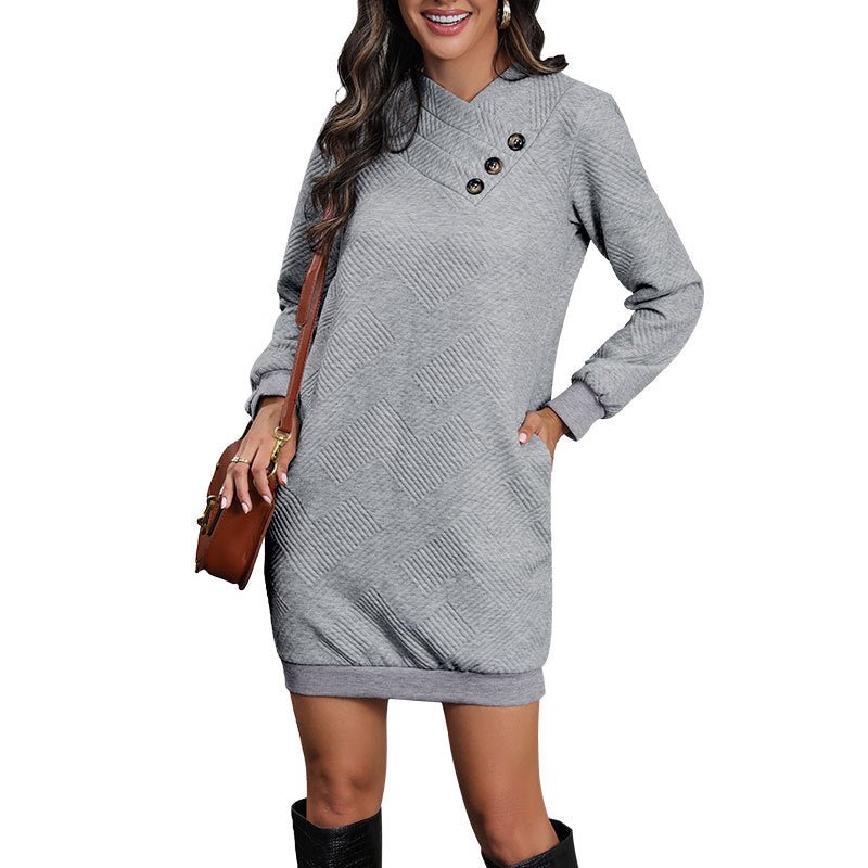 Lydia | Damen Winter-Strickkleid für Freizeit mit Seitentaschen
