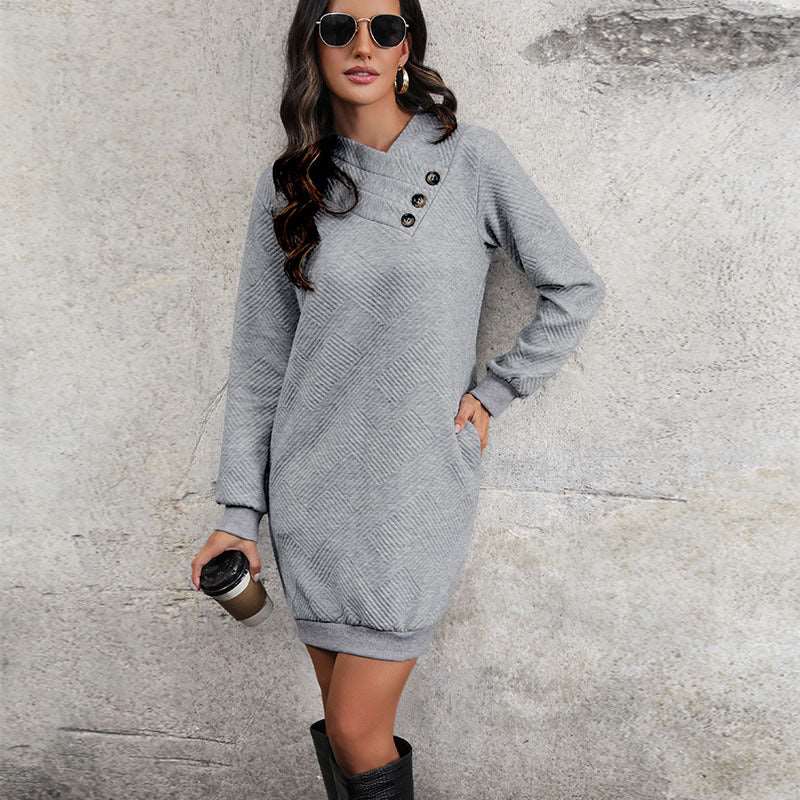 Lydia | Damen Winter-Strickkleid für Freizeit mit Seitentaschen