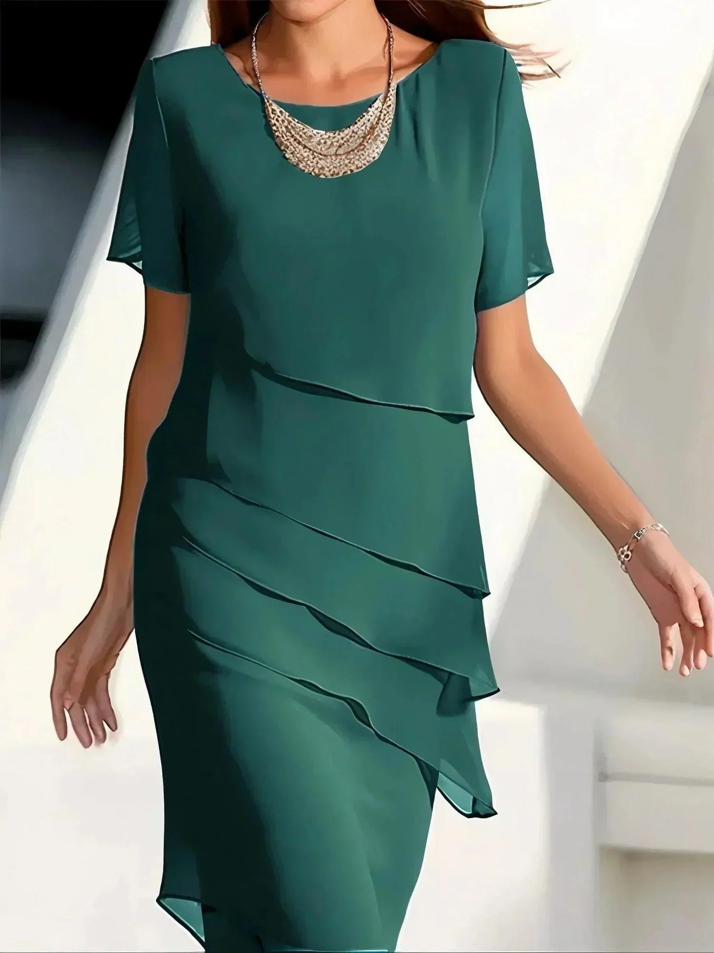 Julia | Elegantes Geschichtetes Chiffonkleid