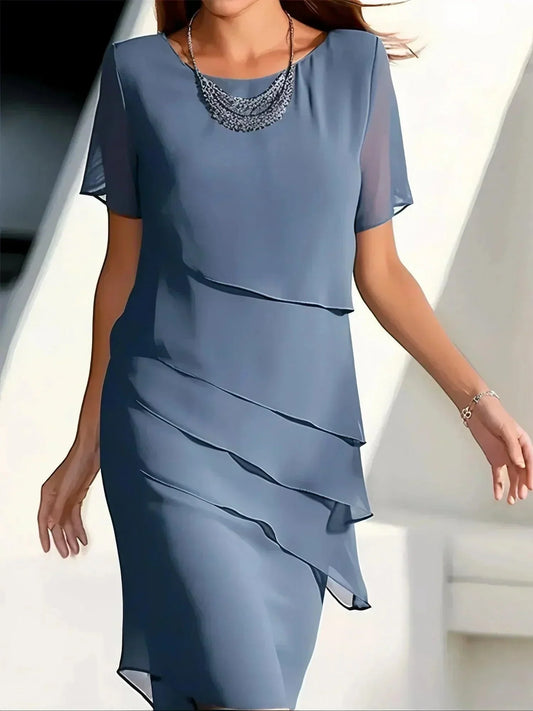 Julia | Elegantes Geschichtetes Chiffonkleid