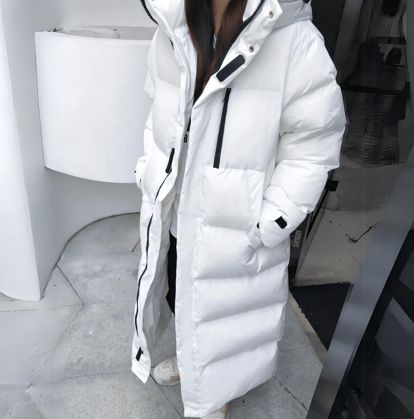 Ursula | Langer Steppmantel Damen