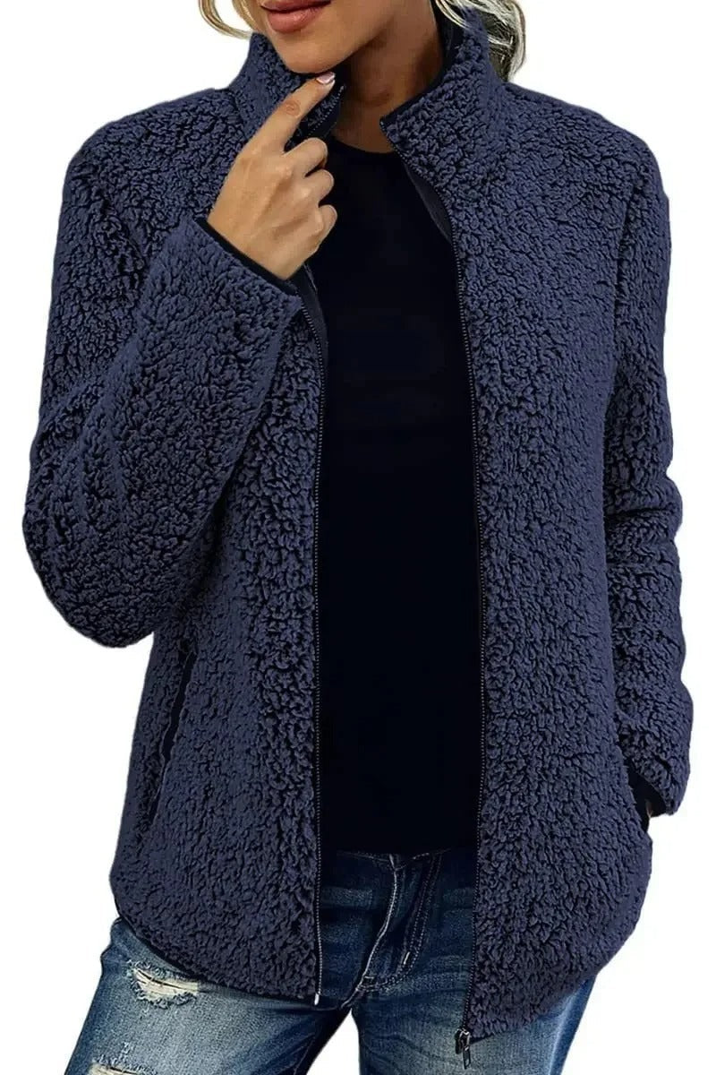 Carolina | Damen Winter Fleecejacke mit Reißverschluss