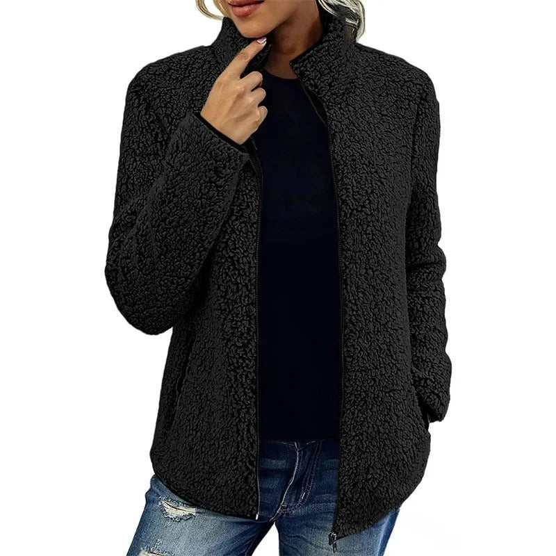 Carolina | Damen Winter Fleecejacke mit Reißverschluss