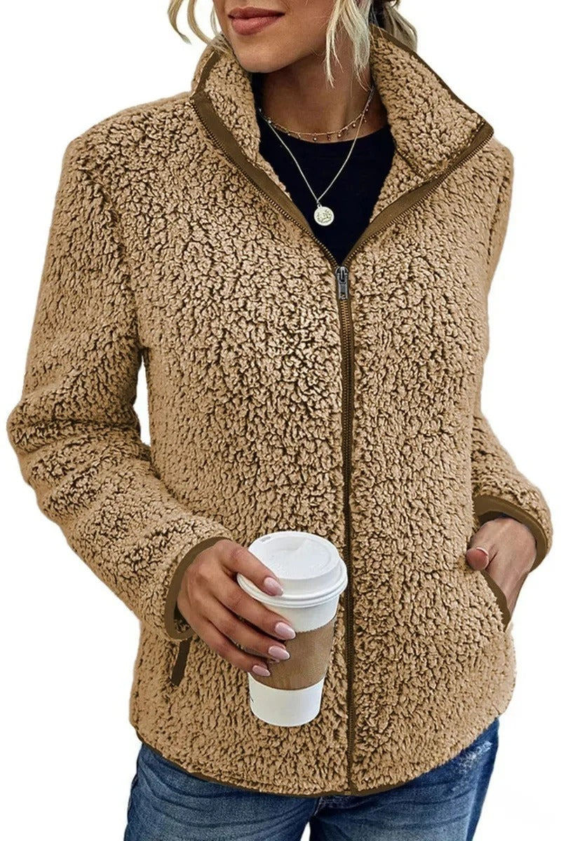 Carolina | Damen Winter Fleecejacke mit Reißverschluss