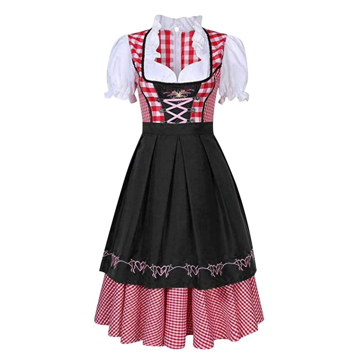 Angela | Damen Herbst Bayerisches Dirndlkleid mit Schürze