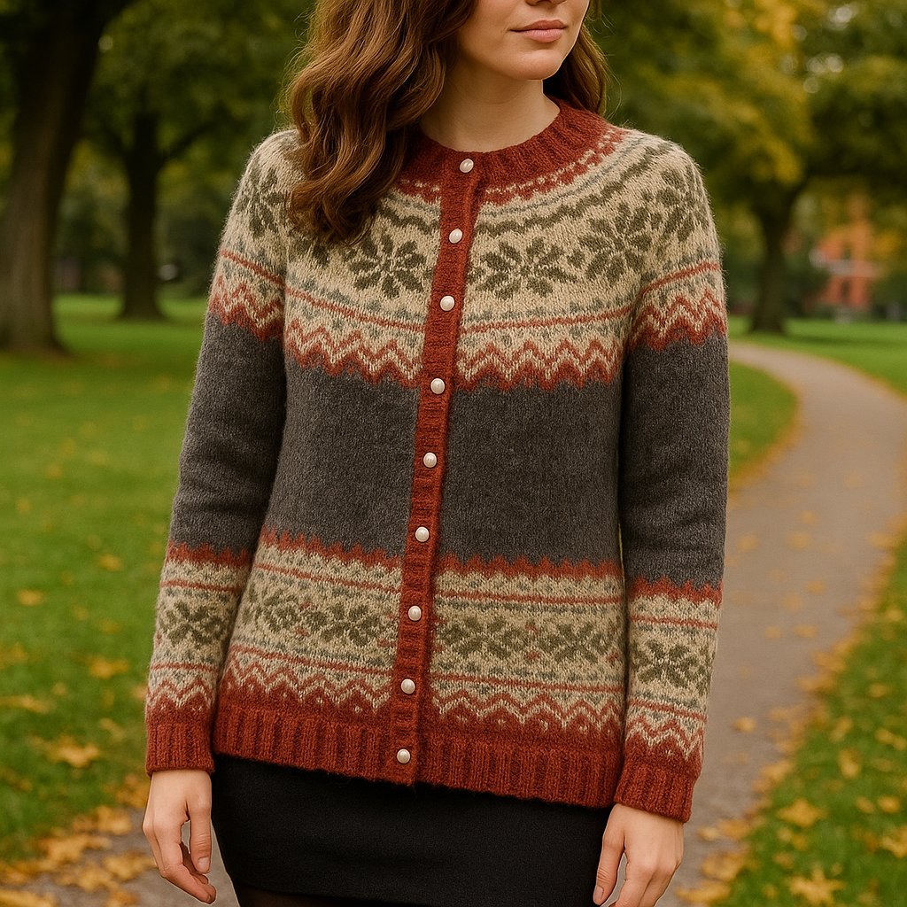 Anna | Damen Winter Nordische Strickjacke