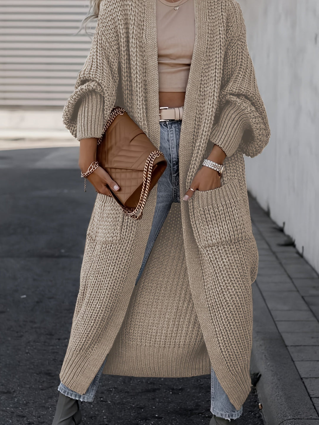 Lena | Damen Winter-Strickcardigan in Langform