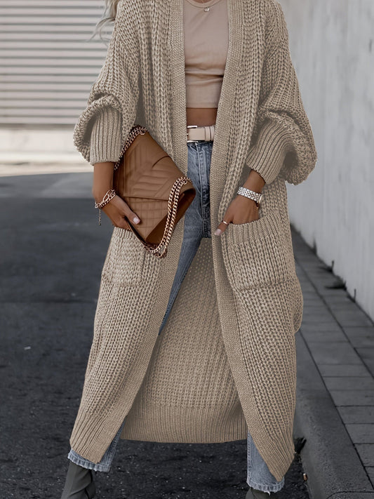 Lena | Damen Winter-Strickcardigan in Langform