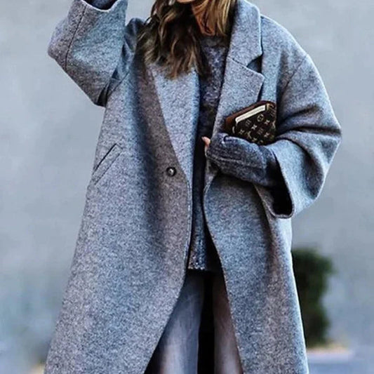 Daniela | Damen Winter-Mantel Lang Oversize aus Wolle